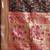 Navy blue navy blue & pink floral zari silk blend banarasi saree