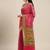 pink pink floral zari silk blend paithani saree