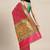 pink pink floral zari silk blend paithani saree