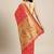 Pink pink & green floral satin banarasi saree