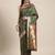 green green floral zari silk blend paithani saree