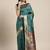 green green floral zari silk blend paithani saree