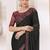 black embellished ombre sequinned pure chiffon saree