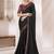 black embellished ombre sequinned pure chiffon saree