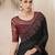 black embellished ombre sequinned pure chiffon saree