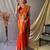 orange orange & green ethnic motif woven design zari paithani saree