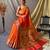 orange orange & green ethnic motif woven design zari paithani saree