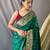 green green & gold-toned ethnic woven design zari paithani silk saree