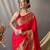 red red & blue ethnic woven design zari paithani silk saree