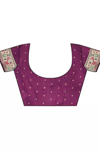 Pink woven design zari tissue saree with unstitched blouse piece
