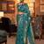 blue blue & gold-toned ethnic motifs zari silk blend banarasi saree