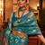blue blue & gold-toned ethnic motifs zari silk blend banarasi saree