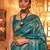 blue blue & gold-toned ethnic motifs zari silk blend banarasi saree