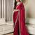 maroon embellished satin ready to wear saree
