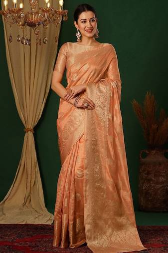 Black woven design saree with blouse piece