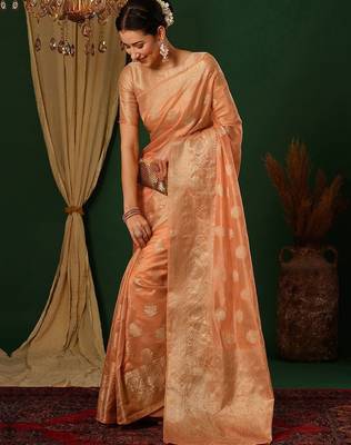 Black woven design saree with blouse piece 2