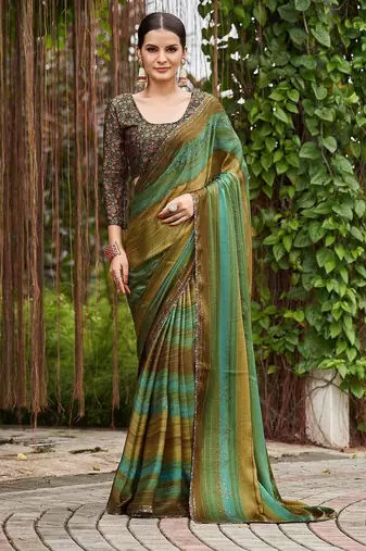 Navy blue ethnic motif woven design tassel saree