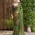 Navy blue ethnic motif woven design tassel saree