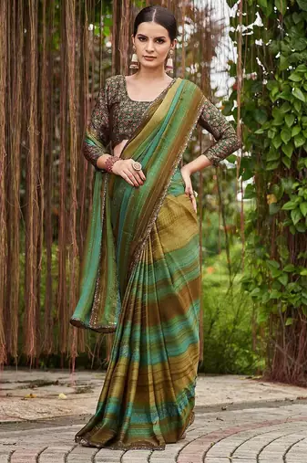 Navy blue ethnic motif woven design tassel saree