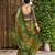 Navy blue ethnic motif woven design tassel saree