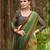 Navy blue ethnic motif woven design tassel saree