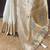 Green striped embroidered saree