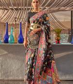 Red woven design solid saree