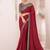 Beige solid woven design saree