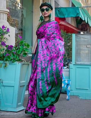 Pink woven design solid saree 1