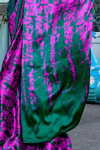 Pink woven design solid saree