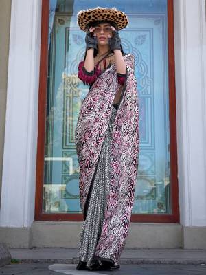 Purple woven design ethnic motifs zari saree 2