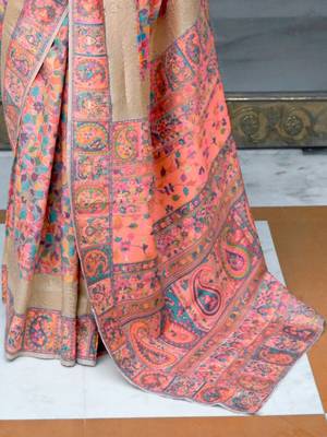Blue woven design ethnic motifs zari saree 3