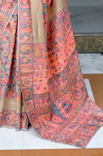 Blue woven design ethnic motifs zari saree