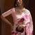 pink pink & green floral satin banarasi saree