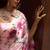 pink pink & green floral satin banarasi saree