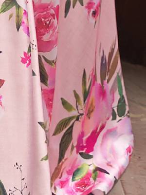 pink pink & green floral satin banarasi saree 4