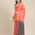 peach peach-coloured & navy blue ethnic motifs zari silk blend patola saree