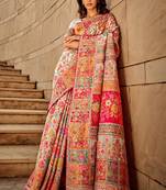 white floral designer banarasi saree
