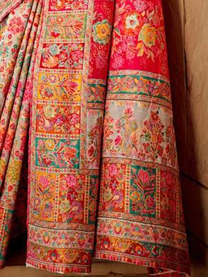 white floral designer banarasi saree 4