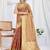 brown woven design zari tissue saree
