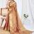brown woven design zari tissue saree
