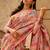 pink floral designer banarasi saree