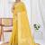 yellow woven design zari tissue saree