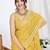 yellow woven design zari tissue saree