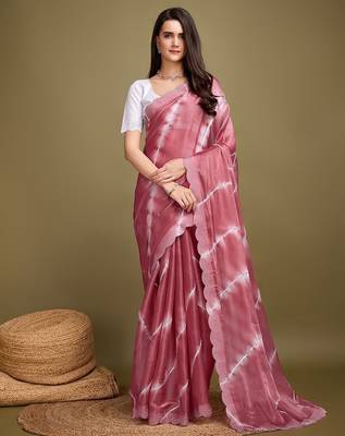 pink striped tie & dye gotta patti sequinned saree 2