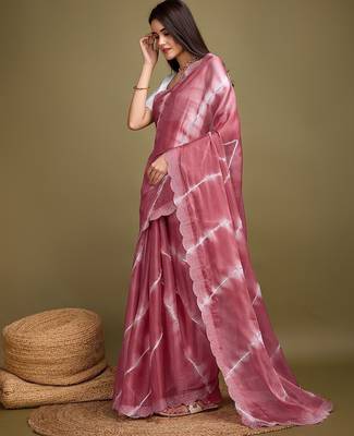 pink striped tie & dye gotta patti sequinned saree 3