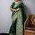 green ethnic motif woven design tassel saree