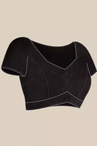 black woven design saree with blouse piece