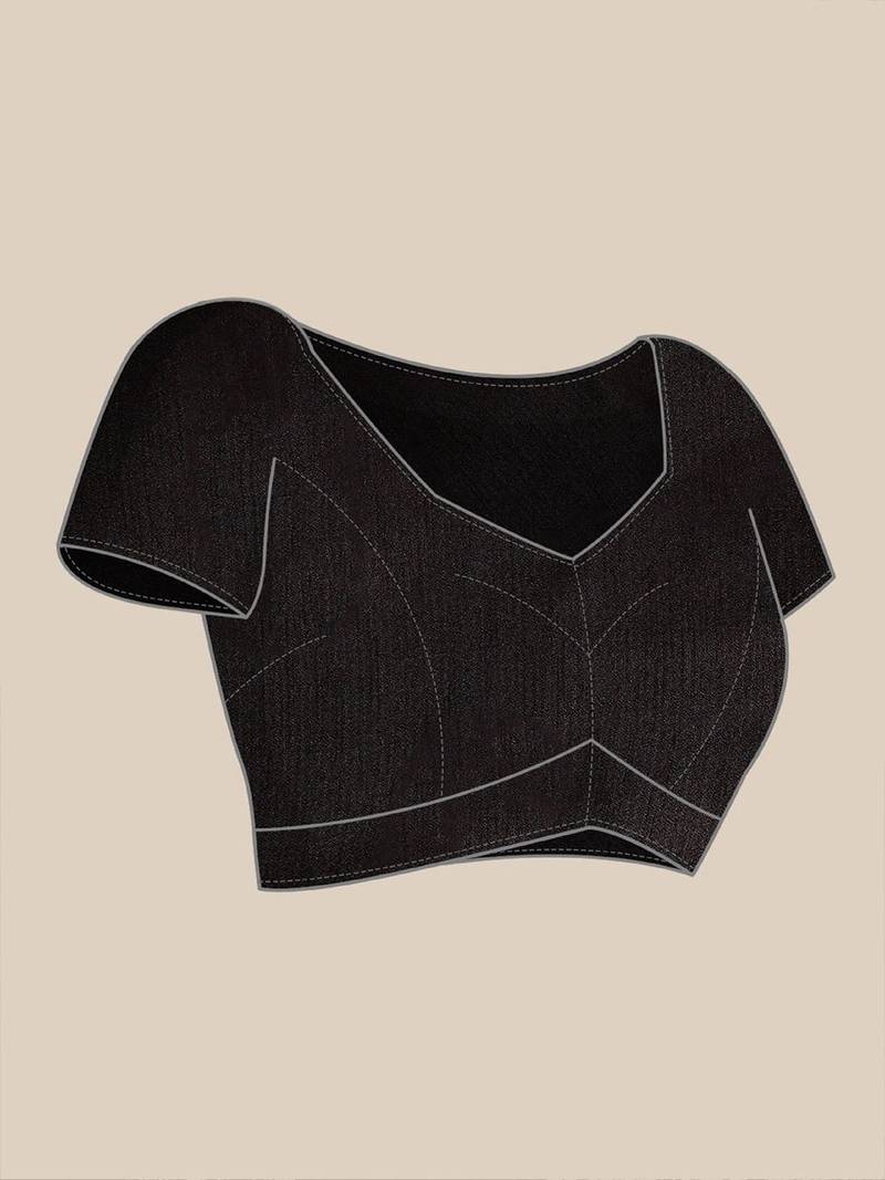 black woven design saree with blouse piece