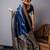 Black abstract sequinned saree